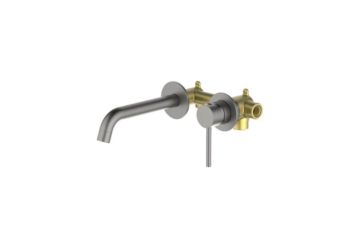 Aquatek Европа AQ1313BGM Смеситель для раковины настенный (внешняя и скрытая часть) Оружейная сталь