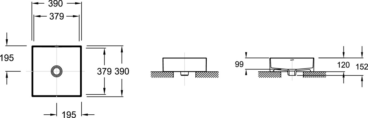 Jacob Delafon DELTA PURE E90011-0 раковина накладная 39 см