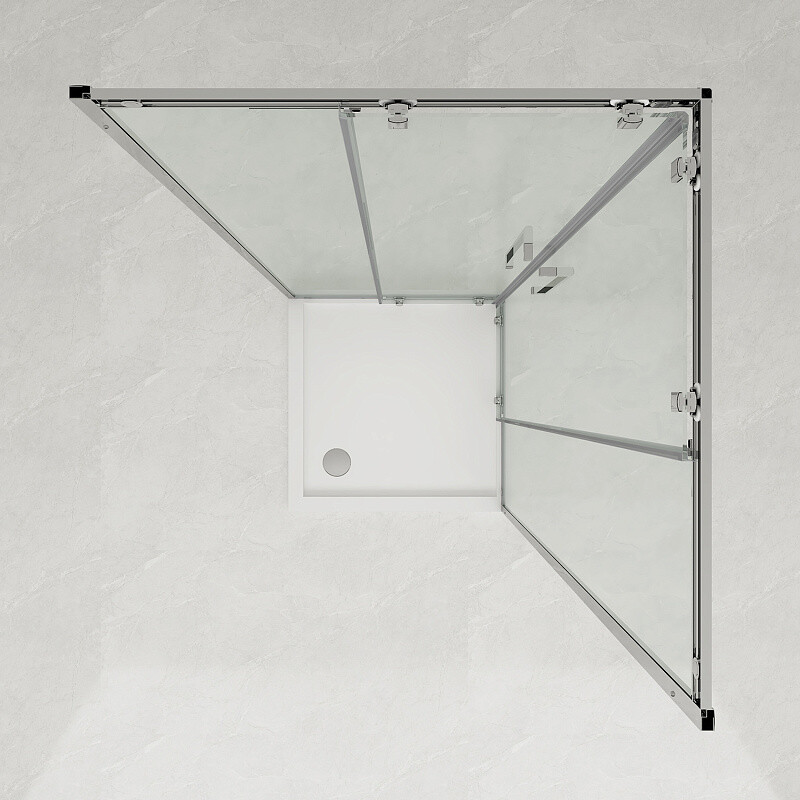 Душевое ограждение Loranto 120x80x190 раздвижная дверь, универсальная, прозрачное стекло 6 мм, профиль хром CS-AB01C-128