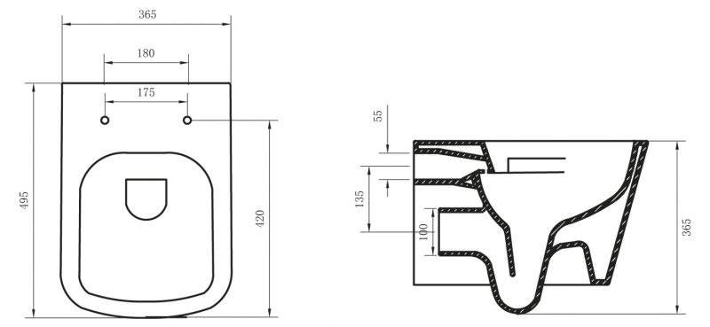 BelBagno ALBANO BB120CHR унитаз подвесной