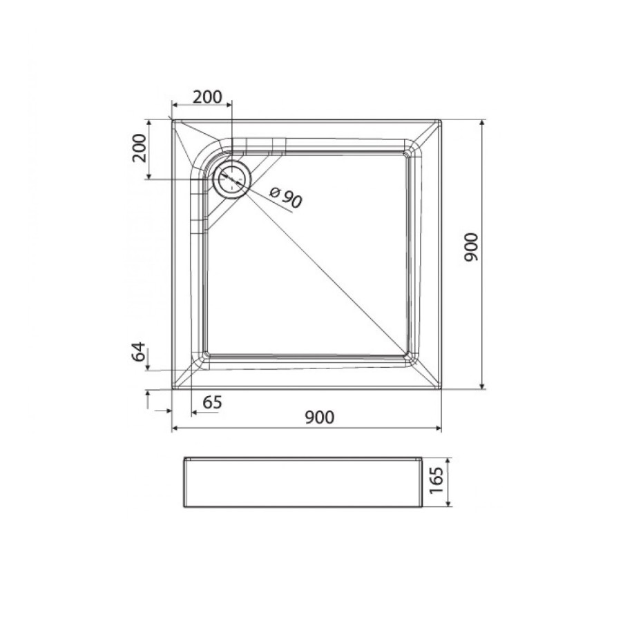 Ifo First XBK1690000 90*90*16,5 душевой поддон акриловый