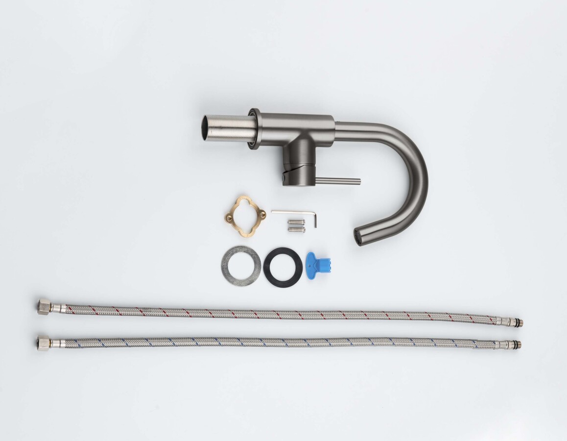Aquatek Европа AQ1307BGM Смеситель для раковины, без донного клапана Оружейная сталь