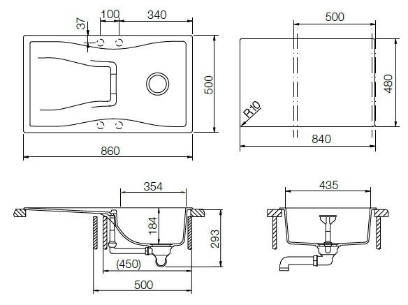 Schock Waterfall 45D 700719 кухонная мойка бронза 86x50 см