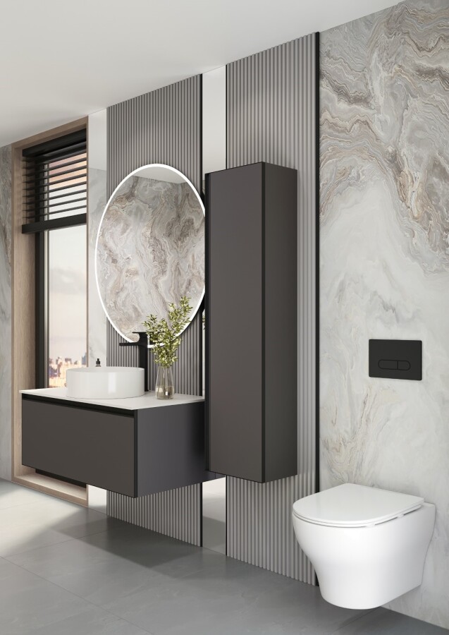 Унитаз подвесной Boheme Fiore Белый глянец c крышкой, Торнадо 978-SET-W