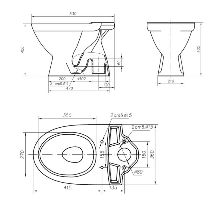 Ifo Frisk RS021020000 унитаз напольный