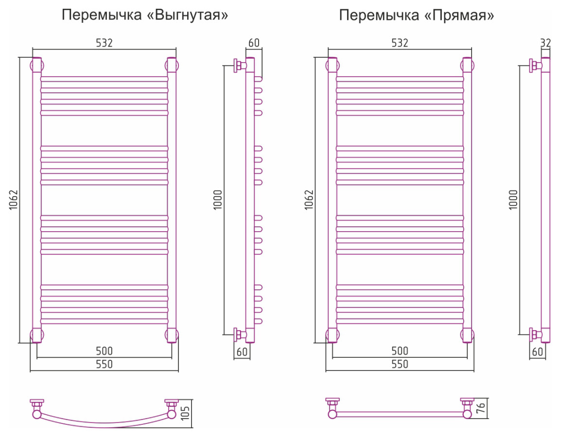 Сунержа Богема+ полотенцесушитель водяной 1000*500