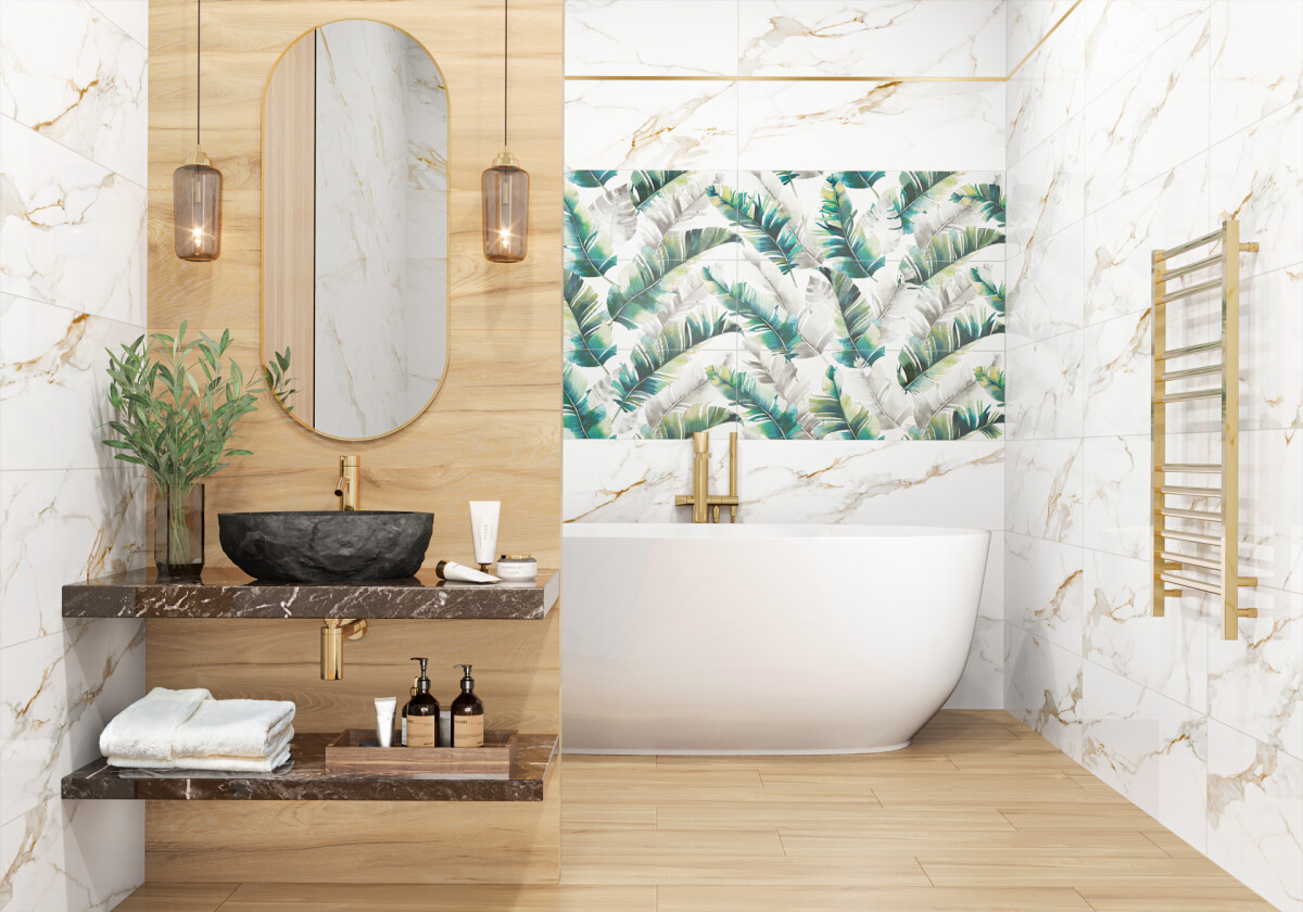 Delacora Barbados Керамическая плитка настенная 300 x 900 x 10.5 WT93BAB55