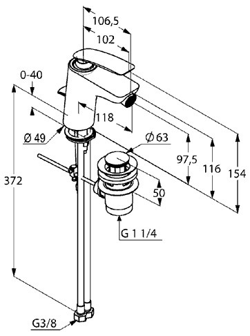 Kludi Balance смеситель для биде 522160575