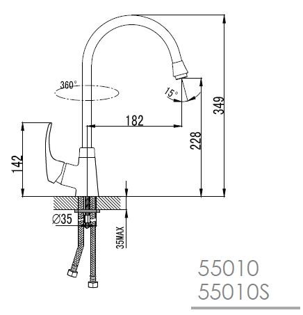 Imprese Malse 55010 смеситель для кухни хром