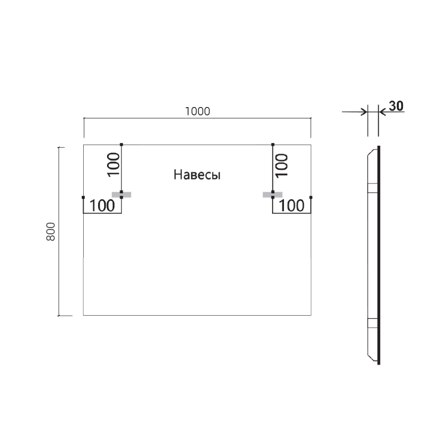 Зеркало Vincea 100 80 cм сенсор, диммер, антизапотевание VLM-3VN100-2