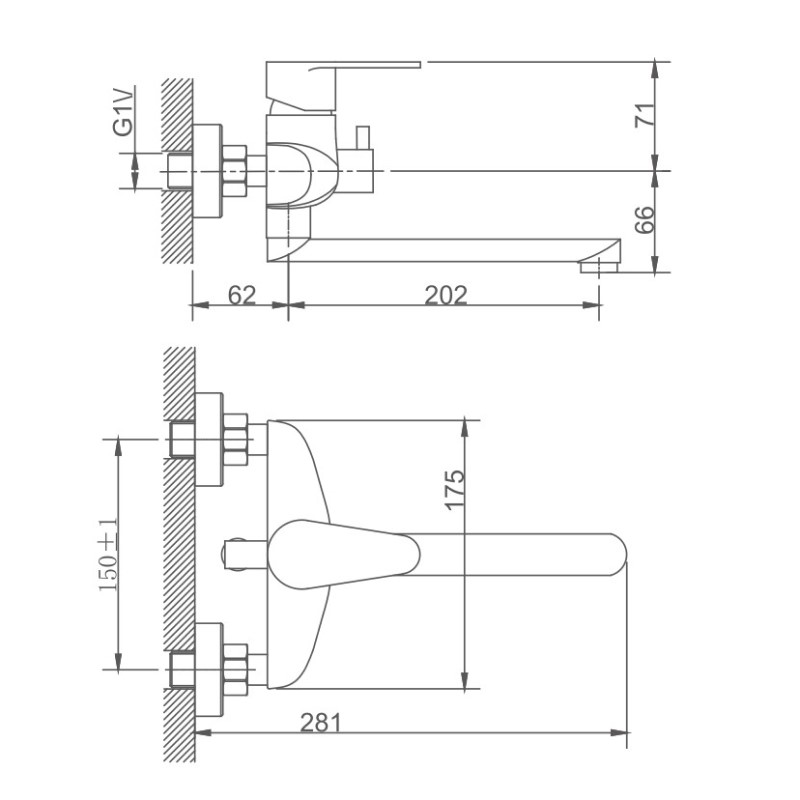 Haiba смеситель для ванны HB60801-2