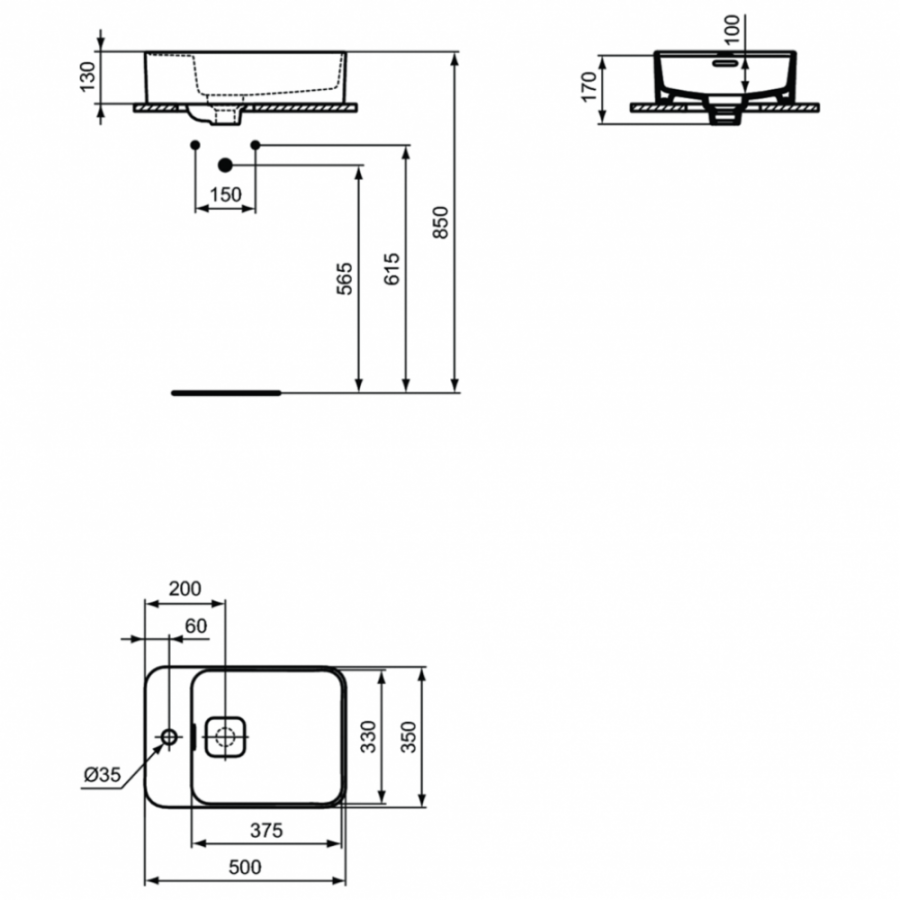 Ideal Standard Strada раковина 50х35 см T296401