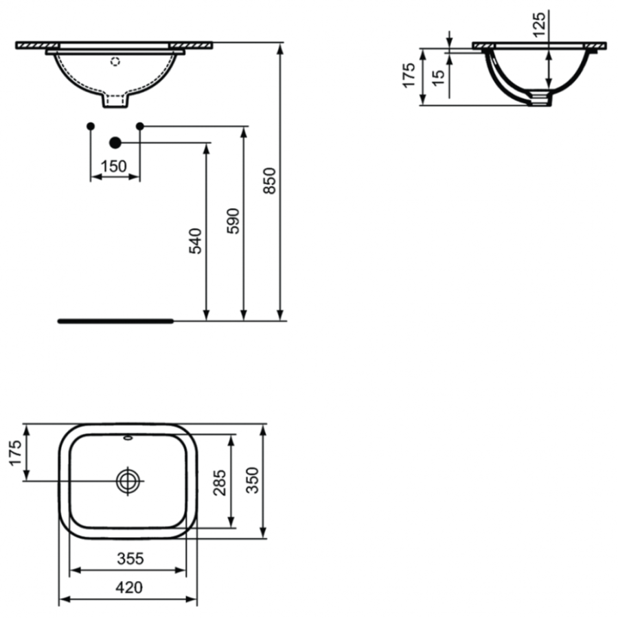 Ideal Standard Connect раковина 42х35 см E505601