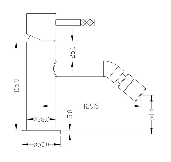 Смеситель для биде Boheme Uno Черный / Золото 466-BG
