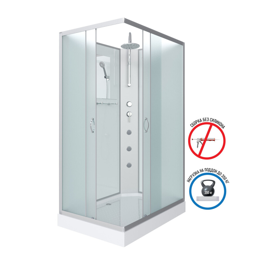 Niagara Classic NG 43285-14QBKTG Душевая кабина 120x80 Без крыши с тропическим душем и гидромассажем 432853QBKTG