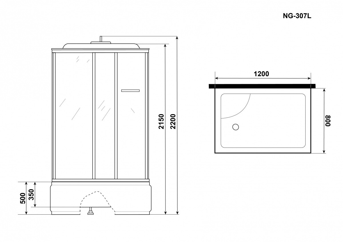 Niagara Ultra NG 307-01L Душевая кабина 120x80 Левая 3070164L