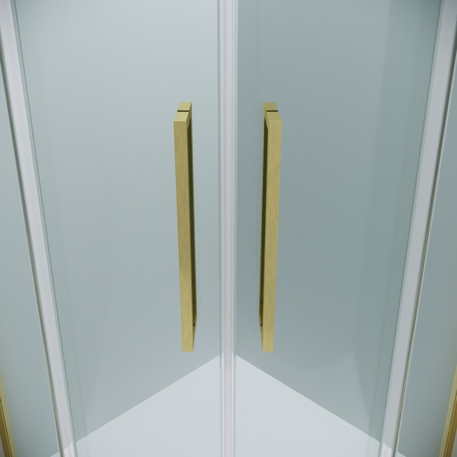 Душевое ограждение Grossman Cosmo 301.K33.02.9090.32.00 (90х90х195) четверть круга,раздвижная,золото сатин,стекло прозрачное, 1 место