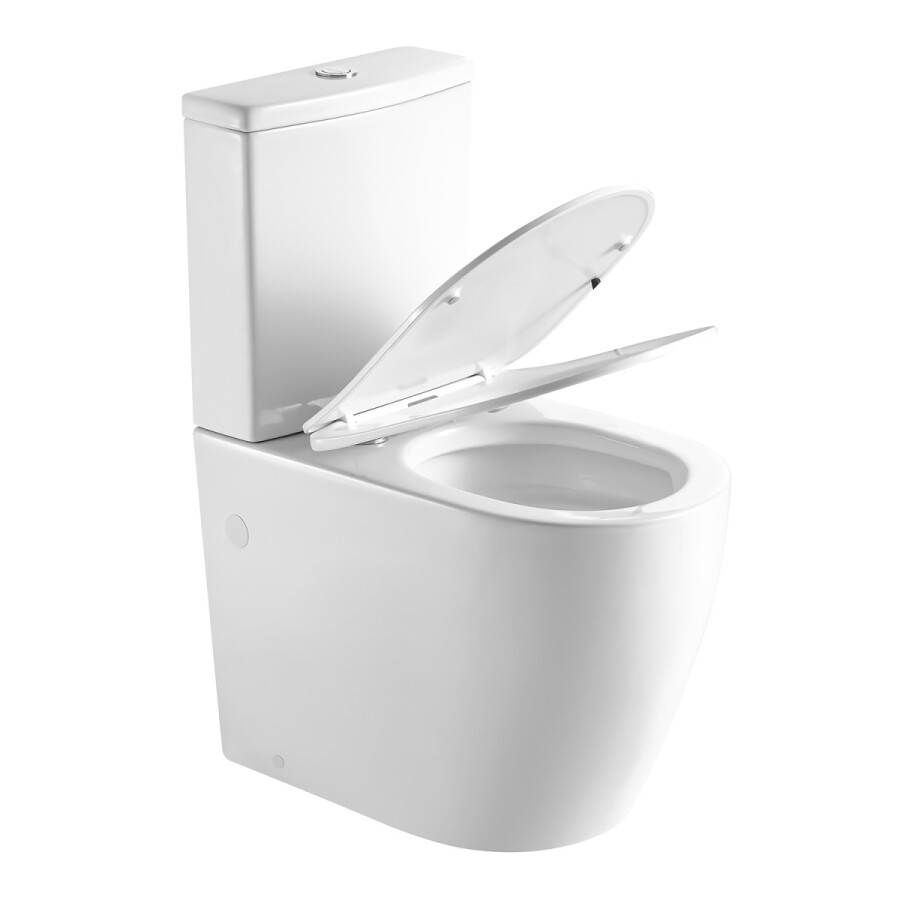 Унитаз напольный Azario LUMA TORNADO FLUSHING безободковый в комплекте с бачком и сиденьем микролифт, дюропласт. 595*360*820 мм AZ-1253ST