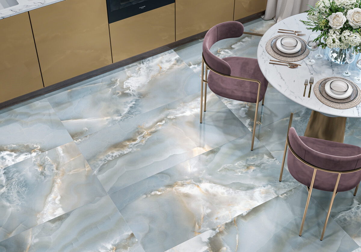 Керамогранит 60120MCA14P LCM Monaco Onyx Aqua Полированный 600 x 1200 x 7 мм.