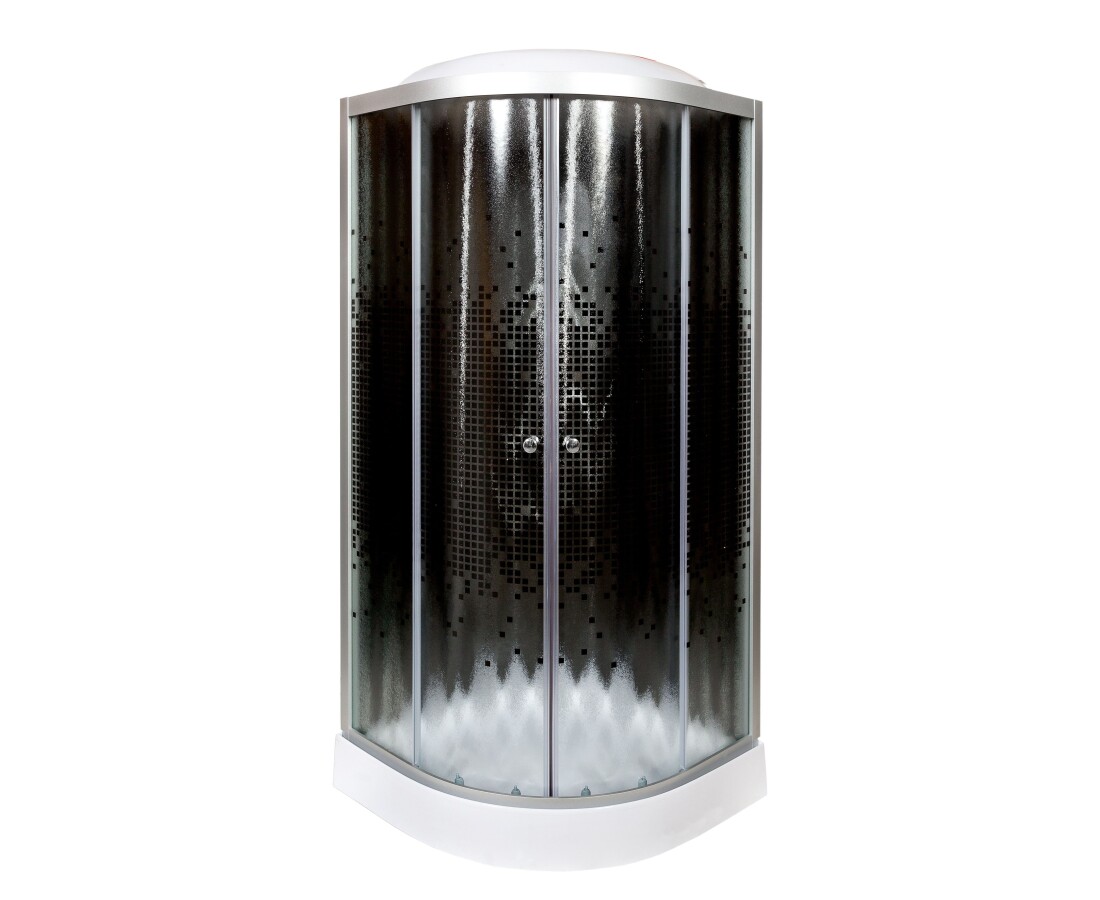 Deto душевая кабина 100х100 L801GM+ELBLACK с гидромассажем и электрикой