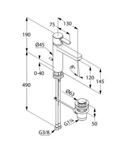 Kludi Zenta XXL смеситель для раковины 382640575