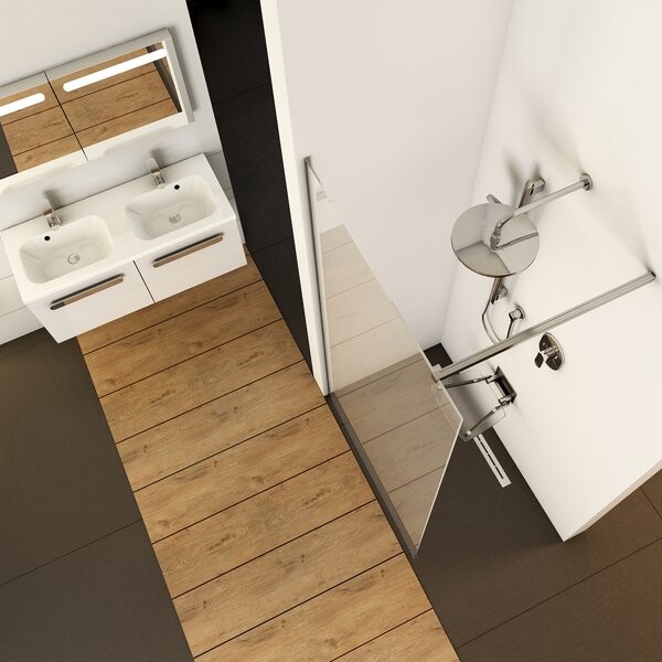Ravak ST Walk In-Wall-160 v.200 Душевое ограждение блестящий + транспарент GW9WS0C00Z1