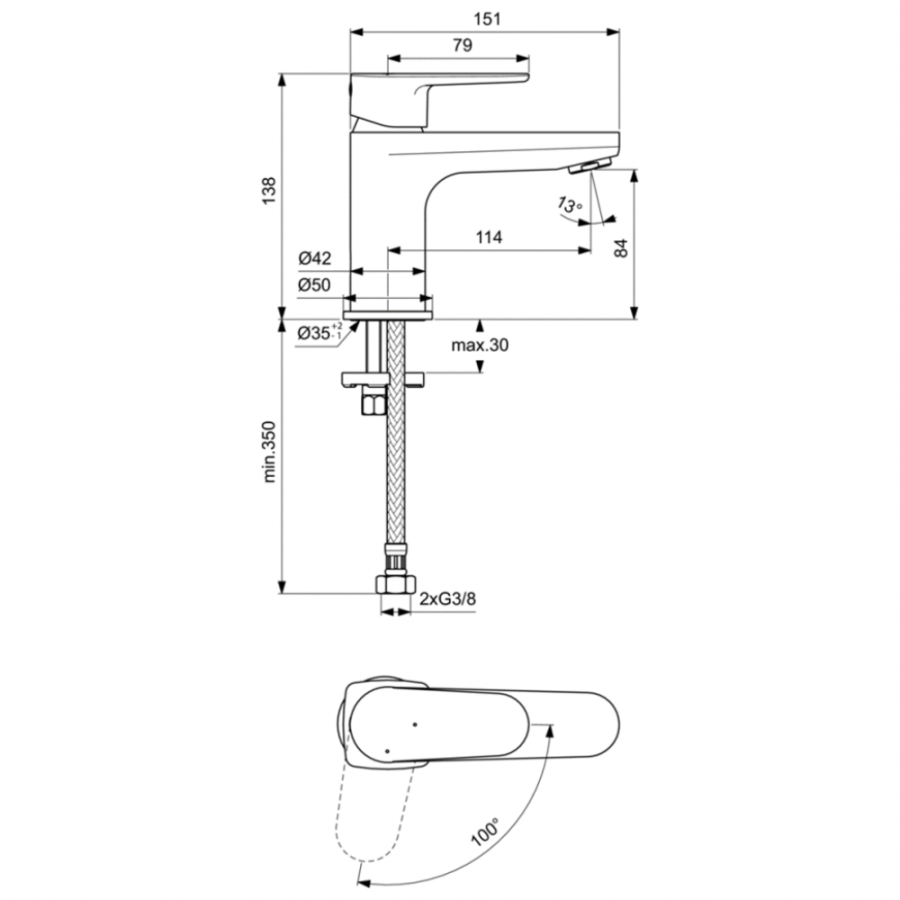 Ideal Standard Cerafine смеситель для раковины BC697AA