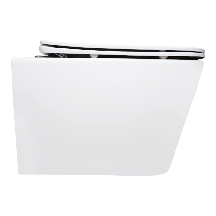 Унитаз подвесной Azario AIRA 340х485х365 безободковый, система смыва "Скрытое Торнадо", с быстросъемным сиденьем "Микролифт" AZ-5171T-WHT