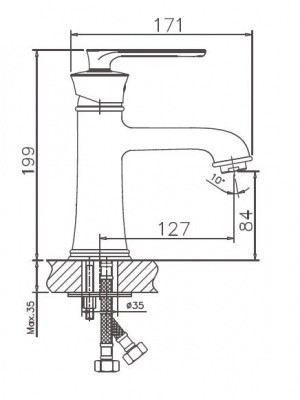 Haiba HB10181-5 смеситель для раковины 35 мм