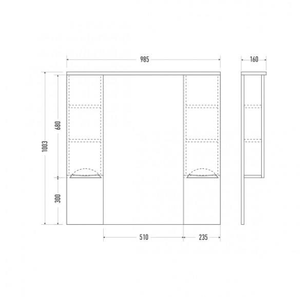 Зеркало-шкаф Mirsant Камилла 100*100 см УТ000004937