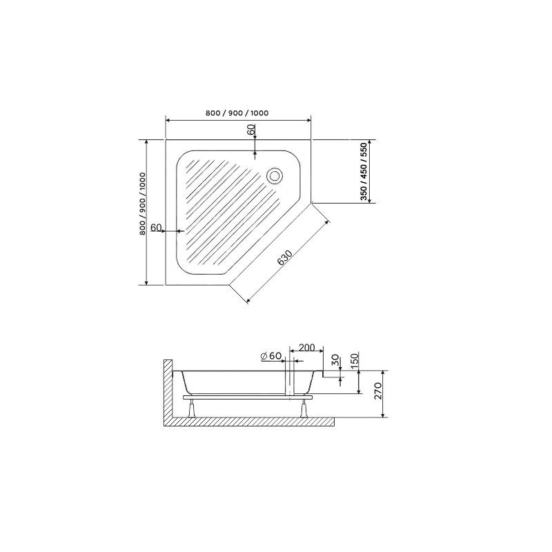 RGW Acrylic Style BT/CL-S 16180599-51 90*90*27 душевой поддон акриловый