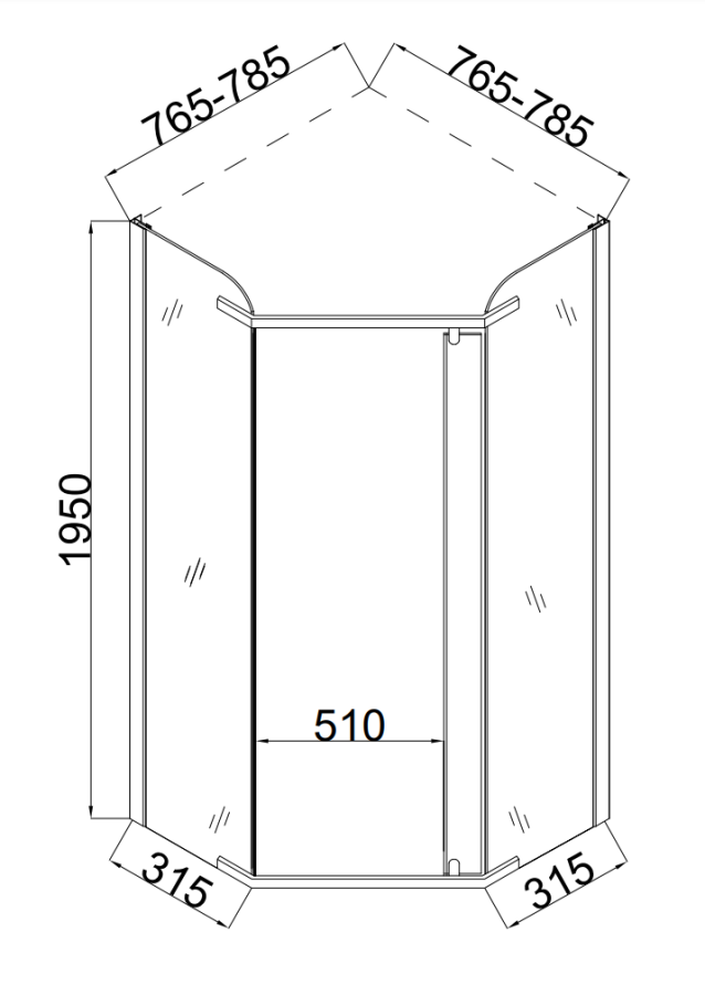 Душевая уголок Taliente TA-08083-1CB 80х80 стекло прозрачное 6 мм