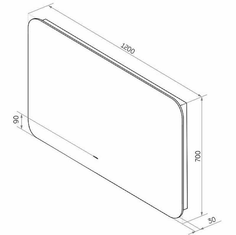 Зеркало Sintesi Salerno 120 с LED-подсветкой 1200х700, с подогревом SIN-SPEC-SALERNO-120