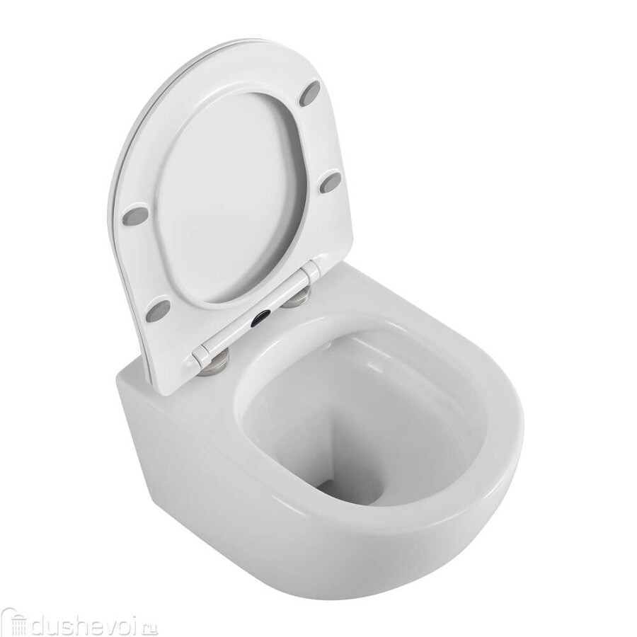Унитаз подвесной BelBagno UNO 2.0 безободковый с сиденьем дюропласт soft close BB7306CHR/SC