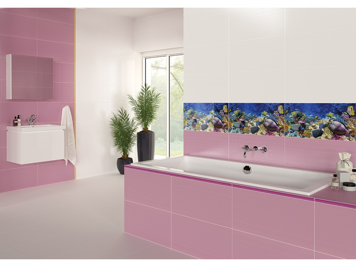 Cersanit Universl Glass бордюр желтый 2x60 см поверхность глянец