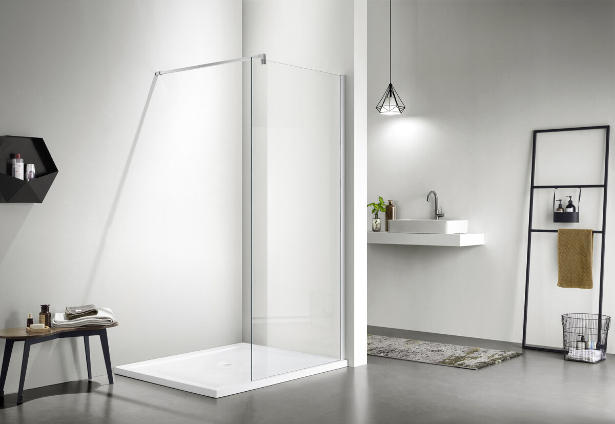 Душевая перегородка Azario CHICAGO Walk-in 1200x1950 прозрачное стекло 8 мм, покрытие EASY CLEAN, цвет профиля серебро AZ-NAR6310 1200