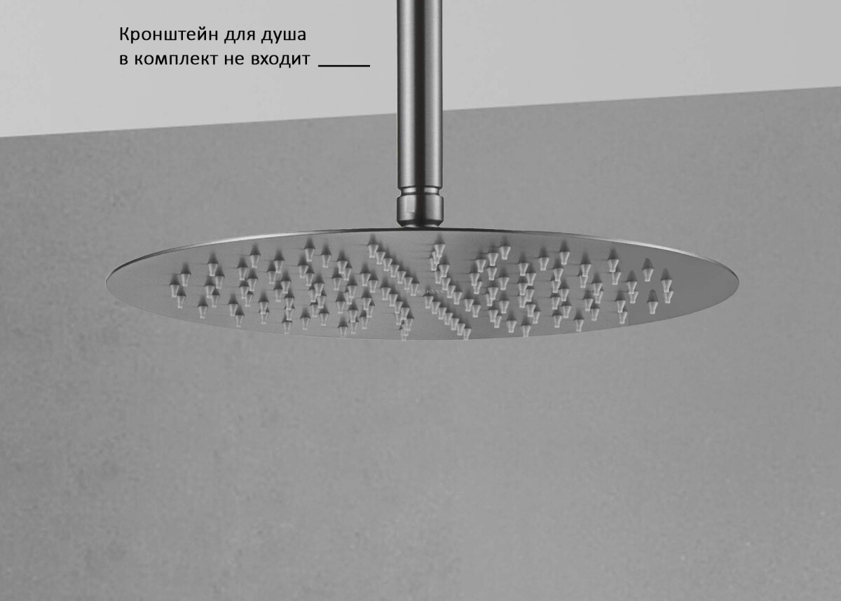 Aquatek AQ2075BGM Круглый верхний душ 300*2 мм Оружейная сталь