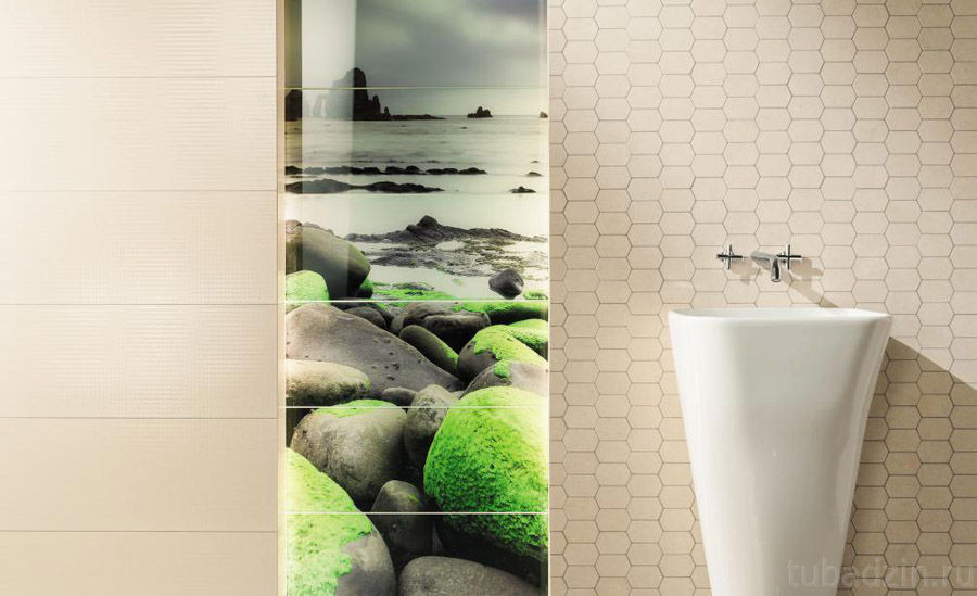 Tubadzin Lemon Stone White 1 30x75 см плитка настенная матовая белая