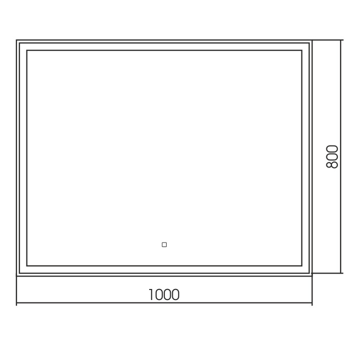 Зеркало AZARIO Ливия 1000х800, LED-подсветка с диммером, сенсорный выключатель ФР-00001225