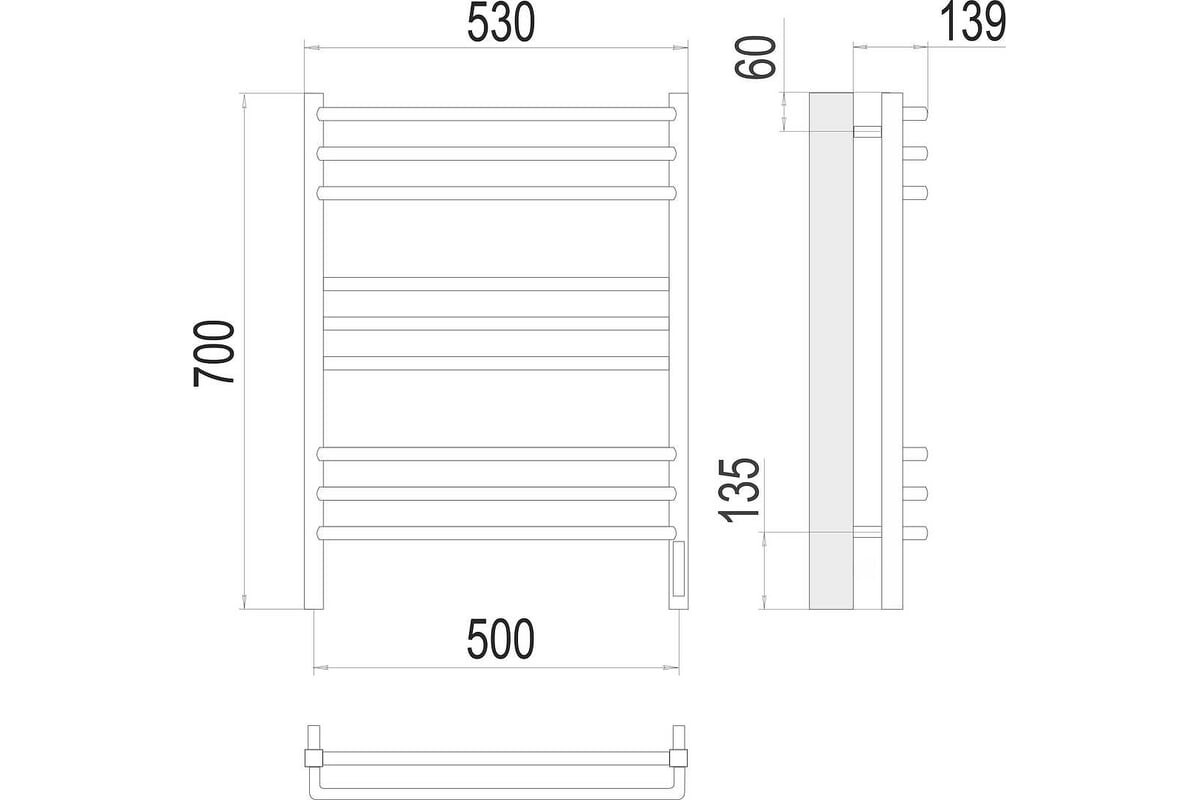 Полотенцесушитель электрический Terminus Соренто sensor quick touch 532/700 П9 4670078531490