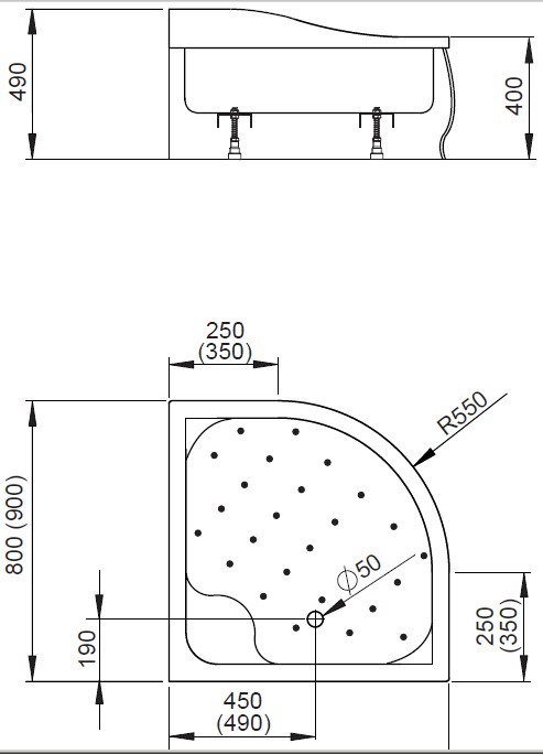 Radaway Korfu A800 80*80*39 душевой поддон акриловый 4S88400-03