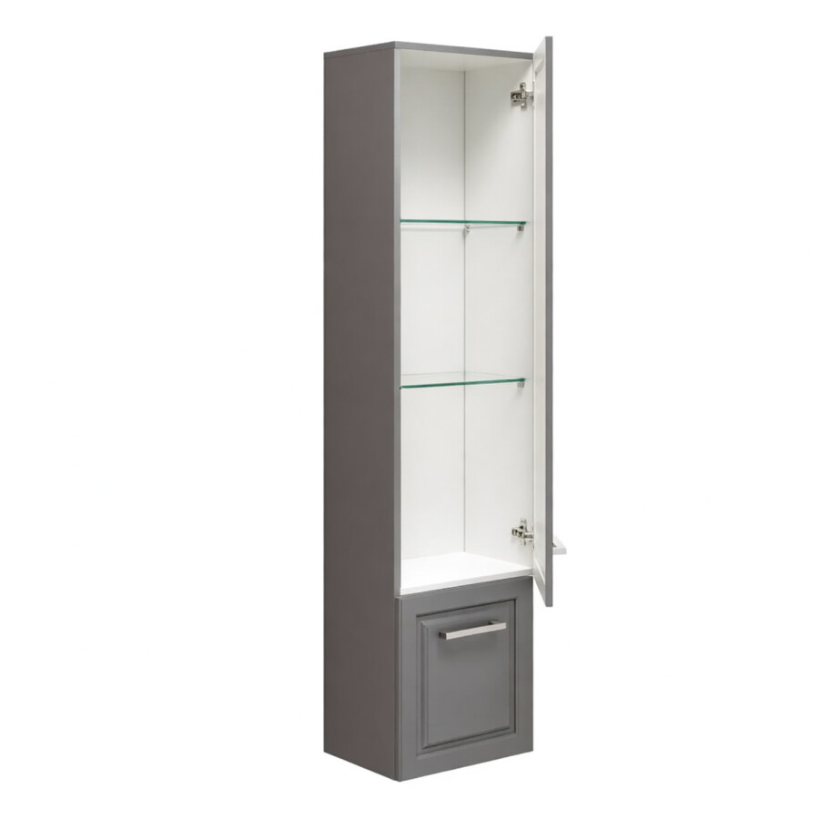 Шкаф колонна для ванной комнаты Comforty Бросно-40П оружейная сталь 00-00020779