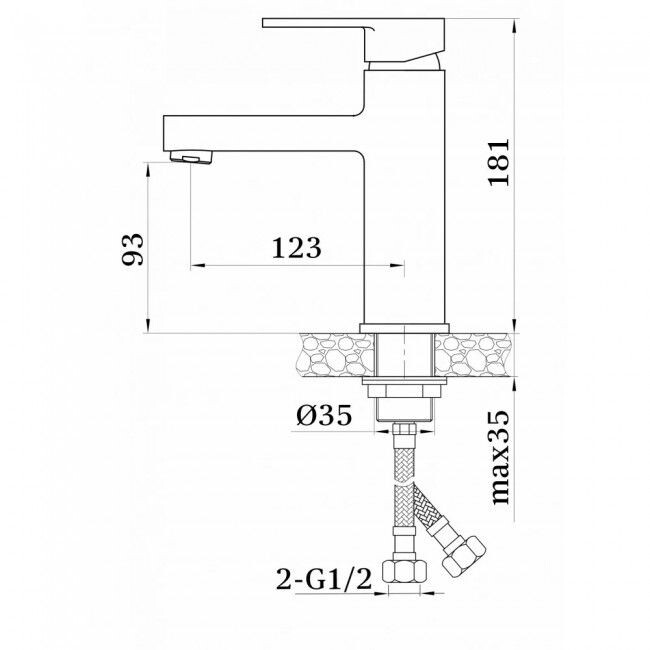 Смеситель для раковины Mixxus Kub-001 Черный CR0410