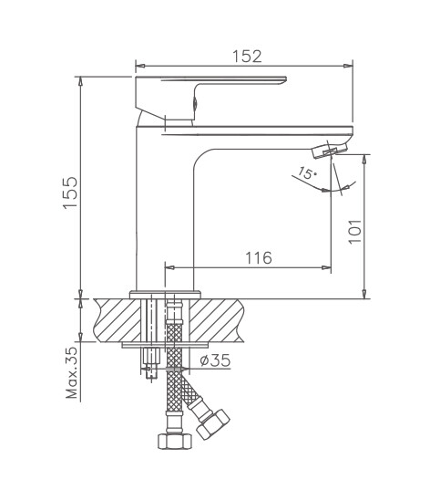 Haiba HB10505-8 смеситель для раковины 35 мм