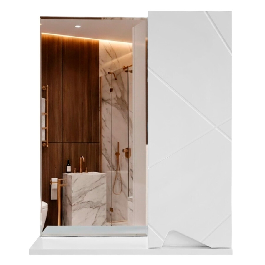 Зеркало-шкаф Loranto Оптимум 50 500х156х600 подвесной, правосторонний, белый CS00105925