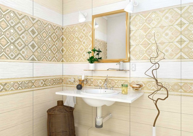 Уралкерамика Альба 20х60 см декор настенный орнамент 2