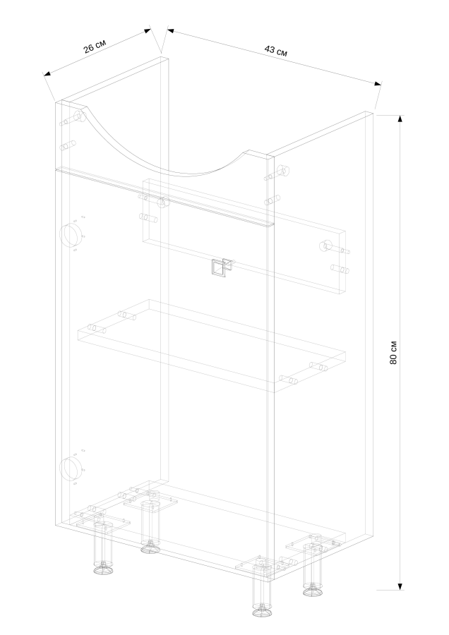 EvaGold Mono тумба 45 см с раковиной Уют 45 EG010063