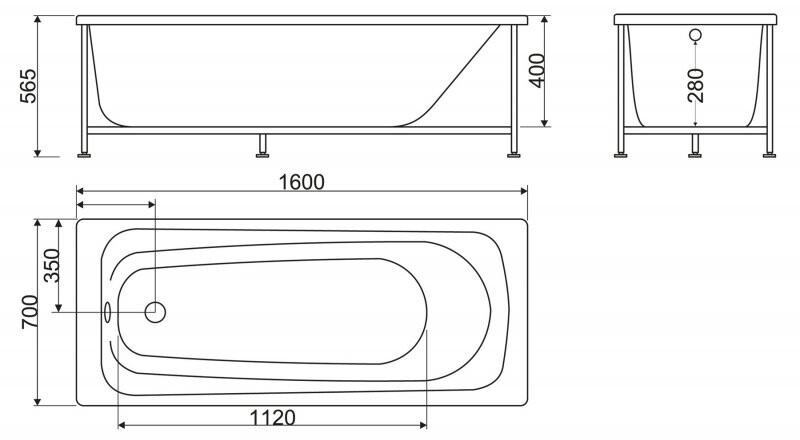 BelBagno BB102-160-70 160*70 ванна акриловая прямоугольная