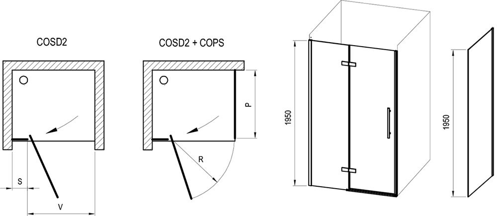 Ravak COPS 80 Неподвижная стенка профиль хром, прозрачное стекло X9VV40300Z1