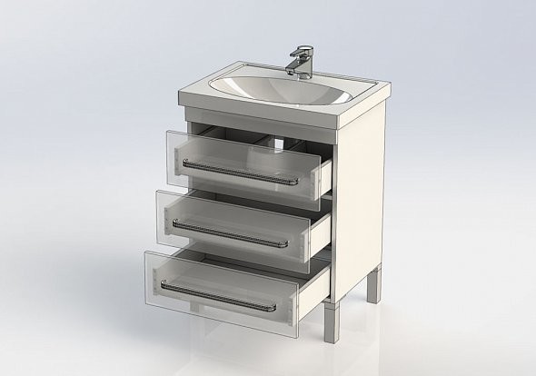Aquanet Сиена 60 тумба с умывальником 00212565 напольная
